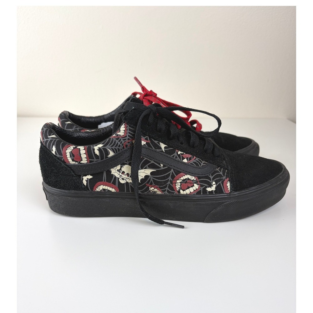 Vans Old Skool Glow Frights Halloween Shoes Black GITD Men's 7.5 Women's 9